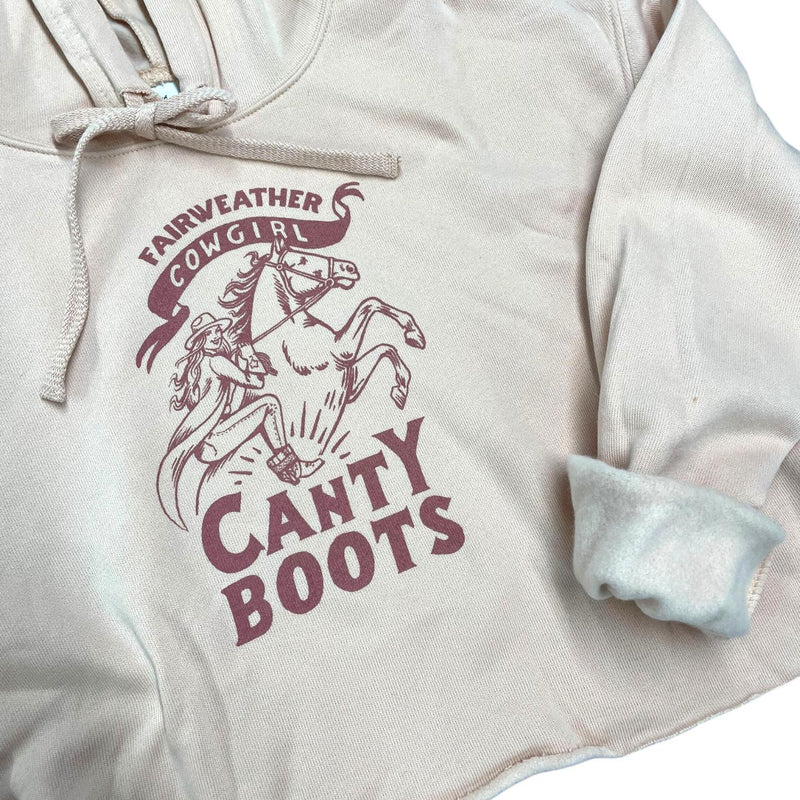 Peach Fairweather Cowgirl Crop Hoodie