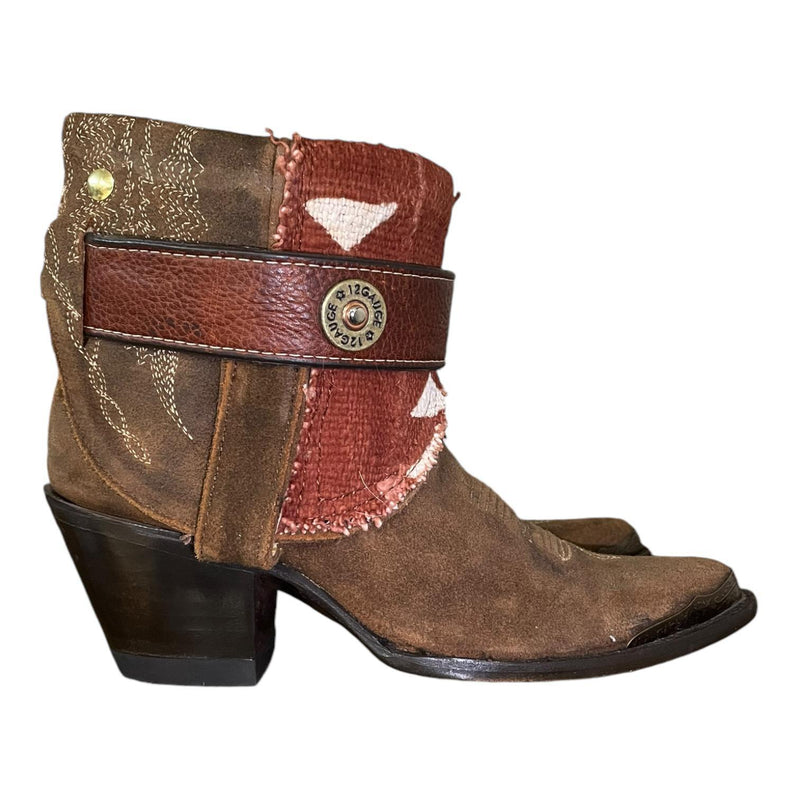 7 Brown Rough Out & Mudcloth Canty Boots®