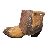 7 Two Toned Brown & Quilted Leather Canty Boots®