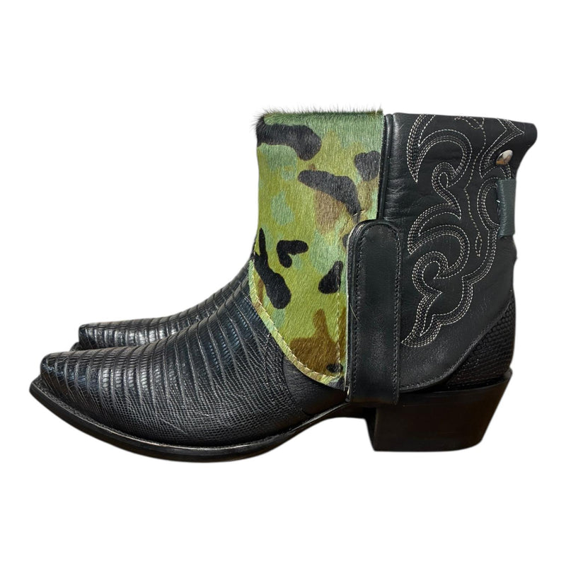 9.5 Exotic Black & Camo Hair-on Hide Canty Boots®