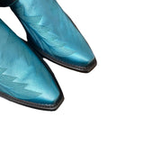 6.5 Metallic Blue & Black Canty Boots® with Heart Cutout