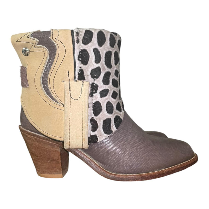 6 Two Toned Exotic & Hair-on Hide Stacked Heel Canty Boots®