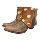 10 Embroidered Brown & Spotted Hair-on Hide Canty Boots®