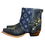 6.5 Embroidered Floral & Designer Denim Canty Boots®