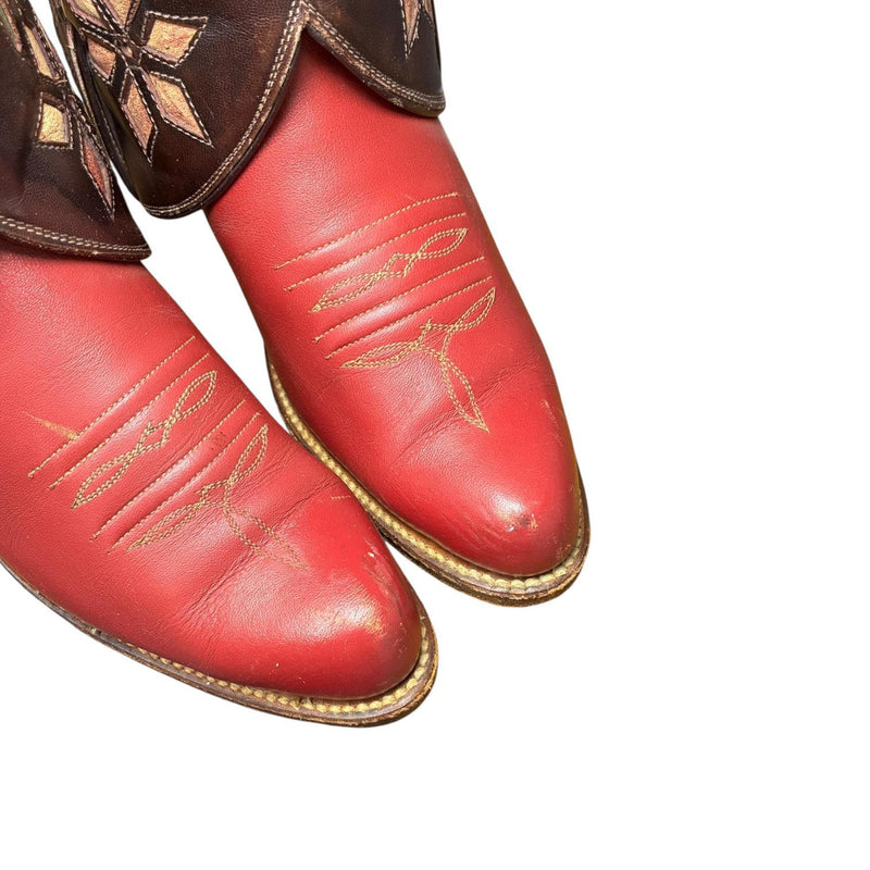 5.5 Two Toned & Floral Stacked Heel Canty Boots®
