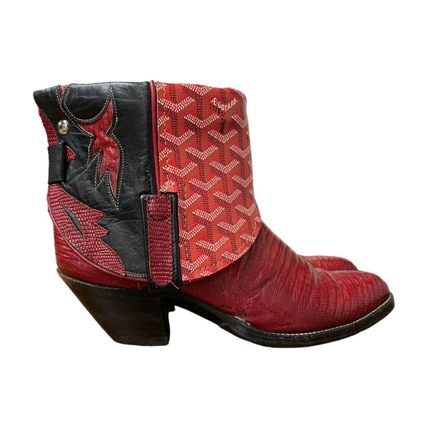 9.5 Exotic Red & Black with Designer Canty Boots®