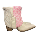 9.5 Pale Pink & Designer Stacked Heel Canty Boots®