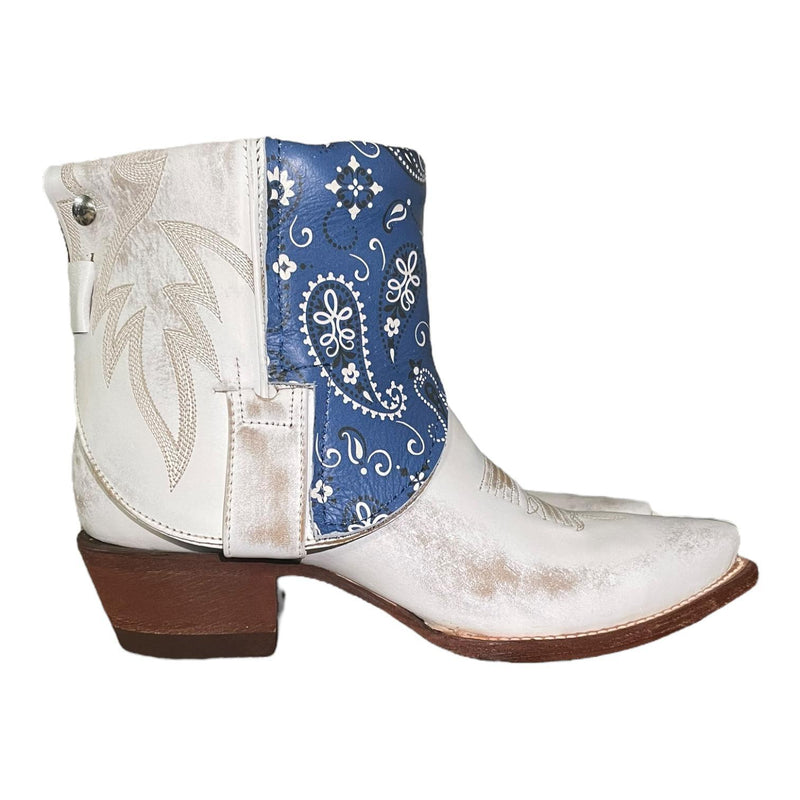 8.5 White & Blue Bandana Print Canty Boots®