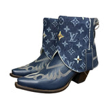7 Embroidered Blue & Designer Denim Canty Boots®