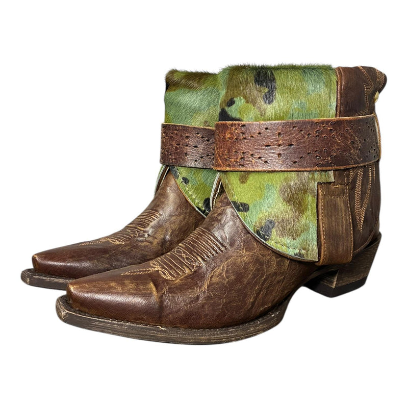 8.5 Brown & Camo Hair-on Hide Canty Boots®