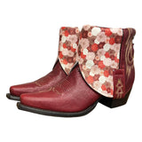 7 Red & Floral Leather Canty Boots®