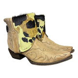 8.5 Embroidered Tan & Camo Hair-on Hide Canty Boots®