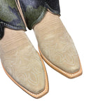 7.5 Embroidered Tan Rough Out & Camo Hair-on Hide Canty Boots®