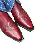 8 Embroidered Red & Designer Denim Canty Boots®