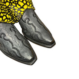 9 Black Embroidered & Spotted Hair-on Hide Canty Boots®