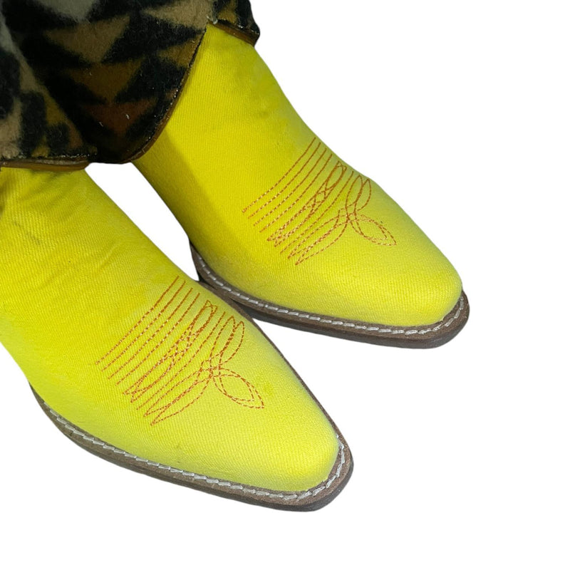 9 Yellow Denim & Orange with Wool Canty Boots®