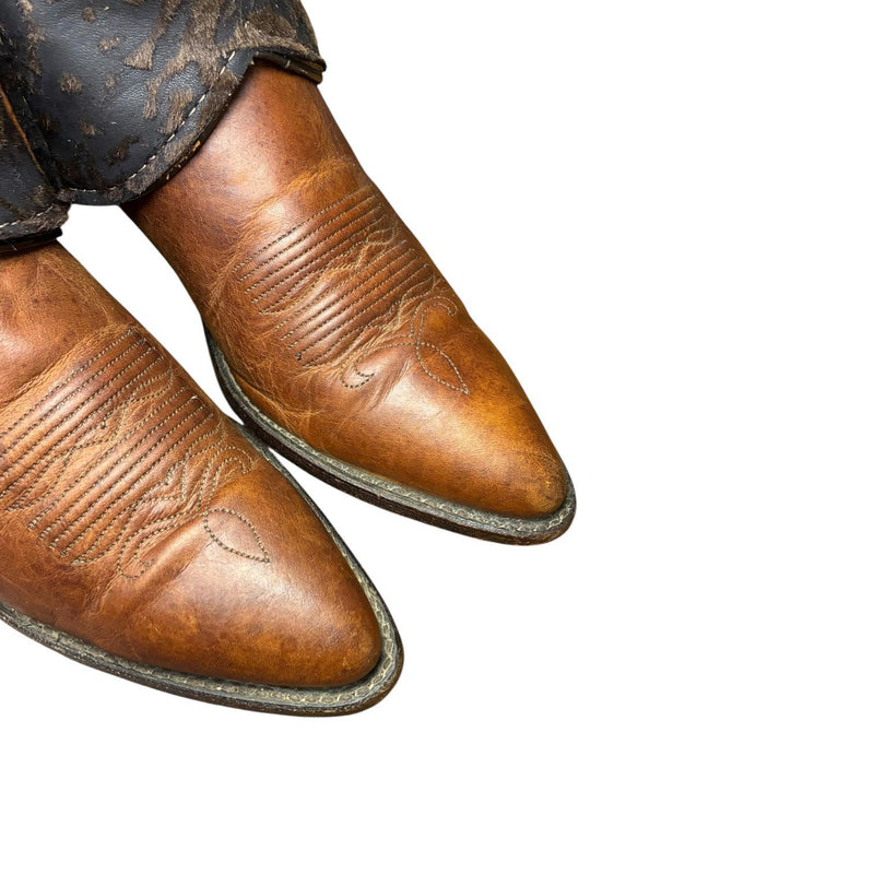 7.5 Brown & Brown Hair-on Hide Canty Boots®