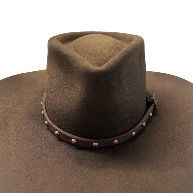 Brown & Rose Gold Flower Stud Hat Band