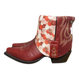 7 Red & Floral Leather Canty Boots®