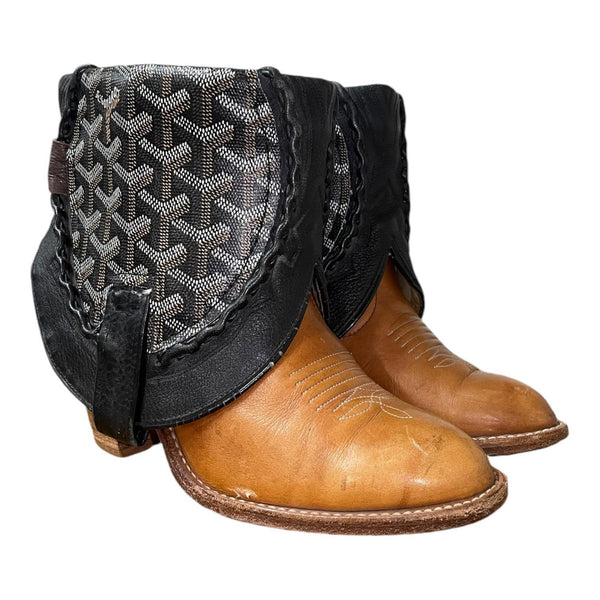 7.5 Two Toned & Designer Stacked Heel Canty Boots®