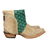 7 Embroidered Tan Rough Out & Designer Canty Boots®