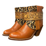7 Tan & Leopard Hair-on Hide Stacked Heel Canty Boots®