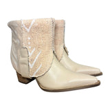 9 Pale Pink & Mudcloth Stacked Heel Canty Boots®