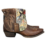11 Brown & Butterfly Printed Hair-on Hide Canty Boots®