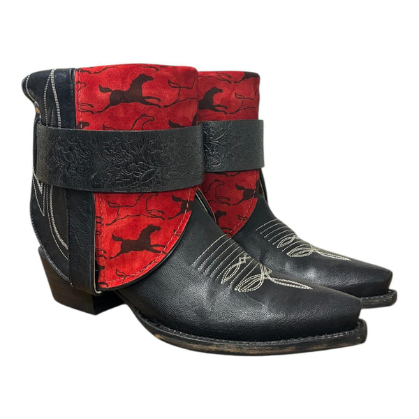 7 Embroidered Black & Horse Print Canty Boots®