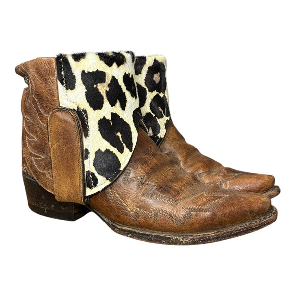 9.5 Brown & Leopard Hair-on Hide Canty Boots®