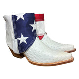 8.5 Exotic White & American Flag Canty Boots®