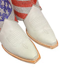 8 White & American Flag Crystals Canty Boots®
