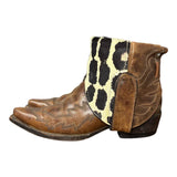 9.5 Embroidered Brown & Leopard Hair-on Hide Canty Boots®