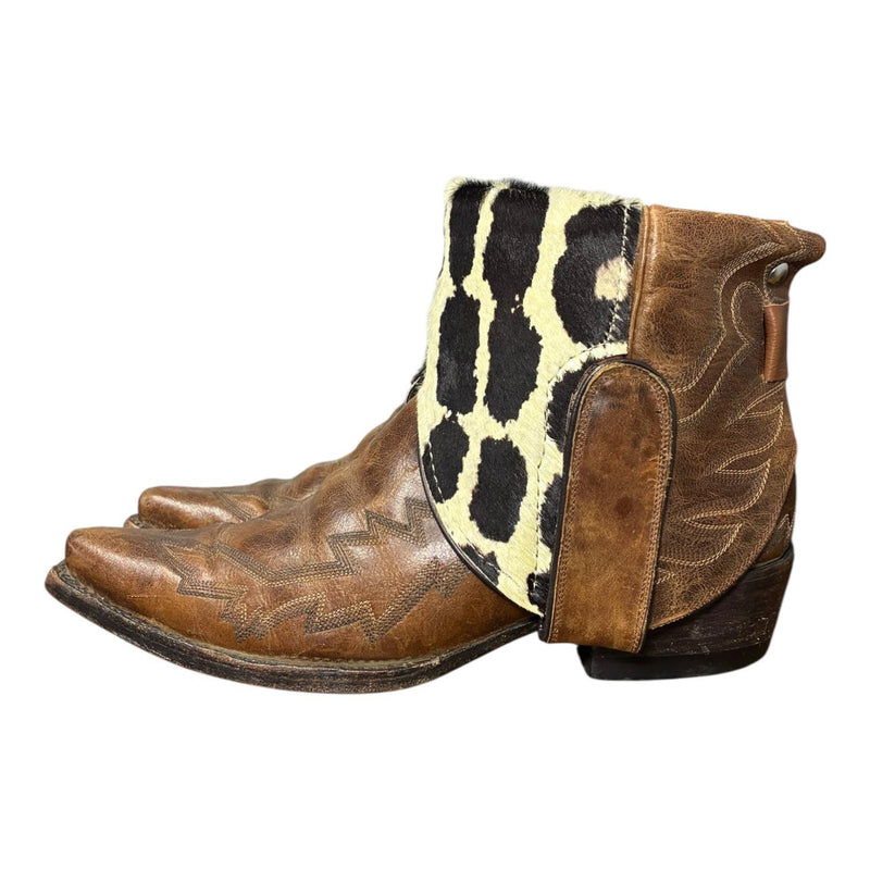 9.5 Embroidered Brown & Leopard Hair-on Hide Canty Boots®