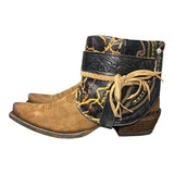 8.5 Two Toned & Crackle Leather Canty Boots®