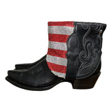 8 Black & American Flag Crystals Canty Boots®