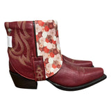 7 Red & Floral Leather Canty Boots®