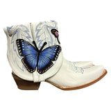 7 Embroidered White & Butterfly Patches Canty Boots®