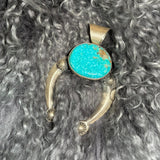 Turquoise & Sterling Silver Naja Pendant