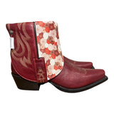 7 Red & Floral Leather Canty Boots®