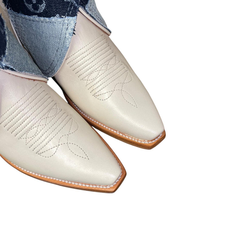 8.5 Cream & Layered Designer Denim Canty Boots®