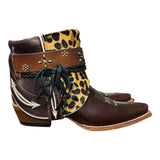 9.5 Brown & Leopard Hair-on Hide Canty Boots®