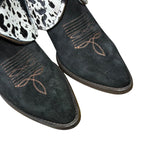 8.5 Black Rough Out & Spotted Hair-on Hide Canty Boots®