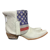 11 White & American Flag Crystals Canty Boots®