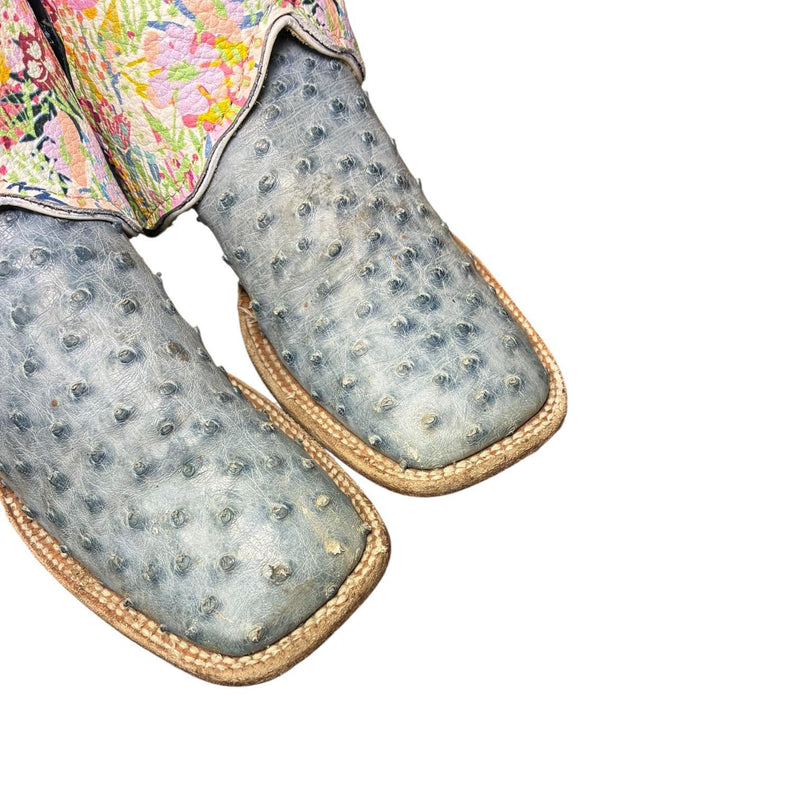 7.5 Exotic Blue & Floral Leather Canty Boots®