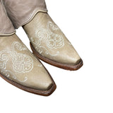 11 Floral Embroidered & Shimmer Leather Canty Boots®