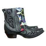 6.5 Embroidered Black & Floral Leather Canty Boots®