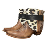 7.5 Brown & Leopard Hair-on Hide Canty Boots®