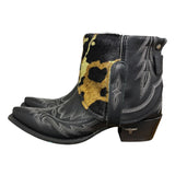 9.5 Embroidered Black & Camo Hair-on Hide Canty Boots®