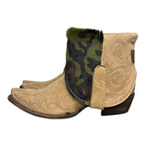 10 Embroidered Tan & Camo Hair-on Hide Canty Boots®